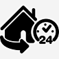 24小时上门服务图标免抠png素材_新图网ixintu.com