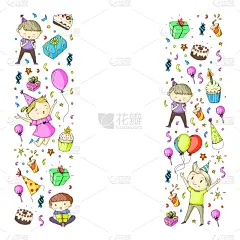 请柬,儿童,女孩,幸福,生日,男孩,小的,庆祝