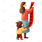 中国风小年女性元素贴纸