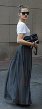 black maxi skirt: 