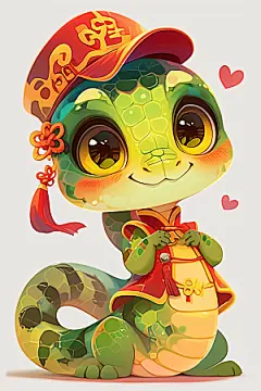 新年生肖蛇可爱春节素材