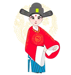 手绘卡通脸谱京剧戏剧人物免扣素材PNG