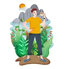 谷物粉商业插画