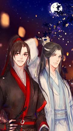 二次元古风少年，魔道祖师壁纸，男男，耽美，甜腐系列图片