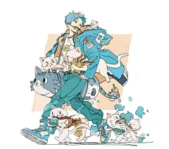 插画鉴赏NO.89｜清爽少年的爱猫日常 - 小红书