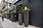 Hotel-Marignan Atelier Vierkant large planters at the street entrance