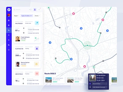 Shipping Service product desktop location tracker tracking ui filters ...