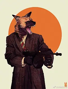 Kim Nguyen，美国插画师，他最近的插画系列“Anthros”，将动物人性化，颇具特色，神情穿着也很有趣。#求是爱设计# ​​​​