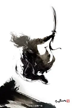 台湾女插画师 Jungshan（Rola Chang）的水墨风格插画。