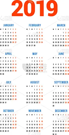 2019,日历,星期,白色背景,九月,商务,十月,计划书,传单,月