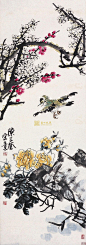 陈子奋花鸟画作品