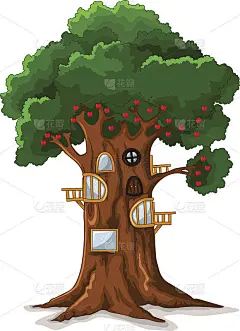 苹果树房子卡通