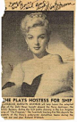 Marilyn Monroe autograph on newspaper clipping. Signed on June 19, 1951 for a US Navy serviceman - superb provenance.  his autographed newspaper clipping, measuring 6½" x 4", has been signed across the top in black ink by Marilyn Monroe. It show