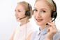 Call center. Focus on beautiful blonde woman in headset by Andrei Rahalski on 500px