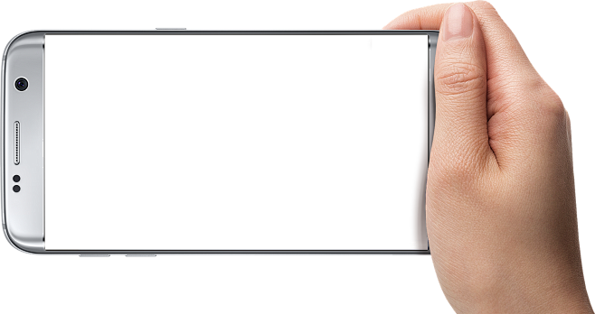 手持的 Galaxy S7 edge