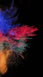 创意色彩粉尘爆炸效果高清手机壁纸