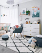 Neutral nursery room with Nordic style