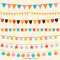 Birthday decorations vector ornaments