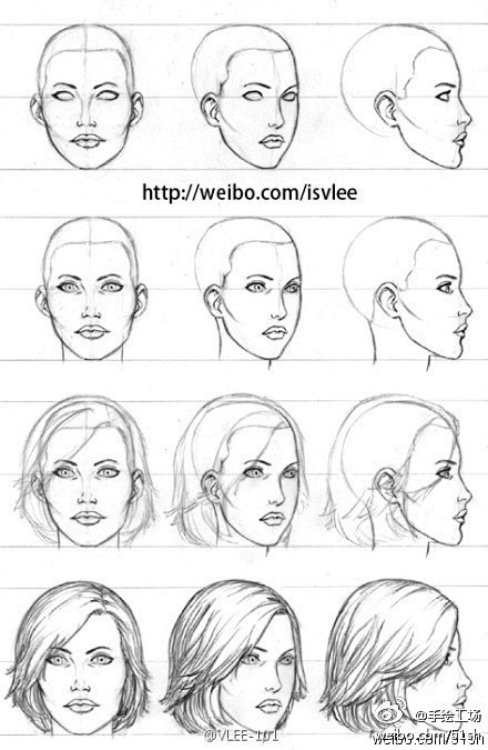 标准人头部画法步骤：手绘技巧学习，果断收...