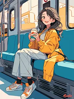 MJ治愈插画 | 周一喝美式，天天有美事 - 小红书