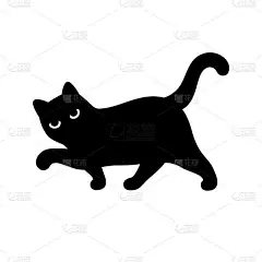猫矢量图标小猫咪标志符号卡通人物卡通画行走涂鸦设计