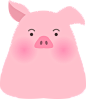 可爱粉色系猪猪新年氛围PNG元素