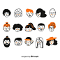Hand drawn people avatar collection Vector | Free Download