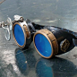 Don this blue pair of neo-Victoria Aviator Steampunk Goggles to standout in subculture crowd. Perfect for Cosplay, Goth theme events, biking or functional uses.