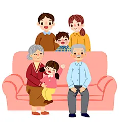 国际家庭日卡通手绘家庭生活全家福插画人物素材全家福 家庭 父母 孩子 祖父母 一家人 卡通 人物 手绘 亲子 养老 关爱老人 家人 国际家庭日 家庭日 家长会 幸福 爸爸妈妈