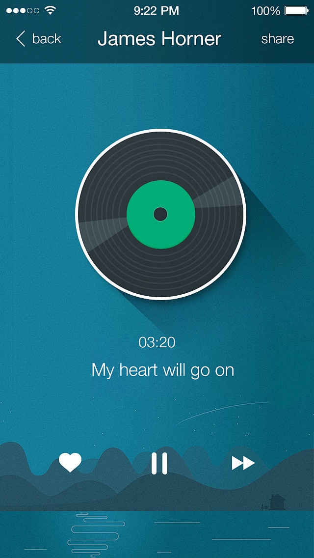 手机APP音乐应用播放设计详情页