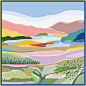 Silk Scarf Of Sunset In Blue by Jessie Zhao New York : Inspirited by the sunshine landscape during sunset. Cheerful and warm. 

100% Silk

Hand-rolled

35'' x 35''