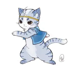超可爱古风猫咪图片 可爱的武侠猫插画 善与爱的灯火
