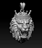lion necklace with crown 3d model stl 3dm 1