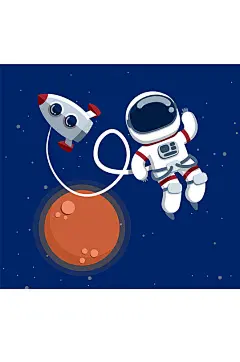 卡通宇宙飞船和宇航员矢量图 航天太空素材-众图网