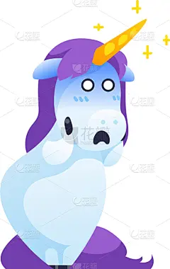 分离着色,独角兽,幽默,白色背景,可爱的,飘然,小马,自然美,动物,头发