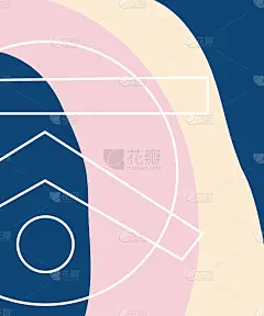 矢量极简海报，封面背景与抽象几何当代拼贴