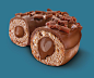 Retouch & CGI Chocolate Doughnut : Bomper studio were engaged by Hurricane Design to aid in the retouching of they're new chocolate doughnuts. The brief was to increase the appetite appeal of the doughnuts without making them unrealistic or miss selli