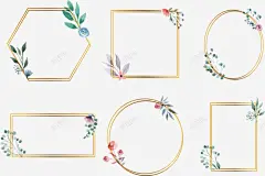 简约高贵小清新金色边框卡通免扣字幕平面对话框字幕条 元素 免抠png 设计图片 免费下载 页面网页 平面电商 创意素材