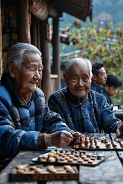 老人公益项目相伴下棋图片