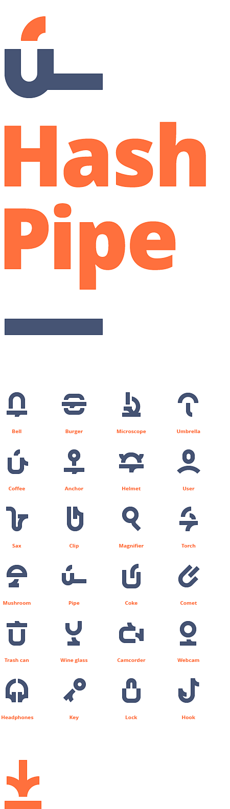 Hash Pipe Icon Set :...