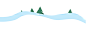 冬季冬天插图卡通手绘 冬天背景雪天 风景积雪的松树波浪线雪地 cdr1