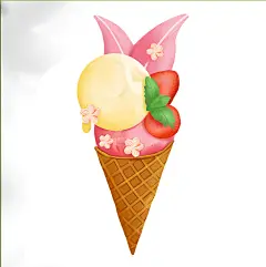 夏季美味美食冰激凌甜品清凉插画元素设计