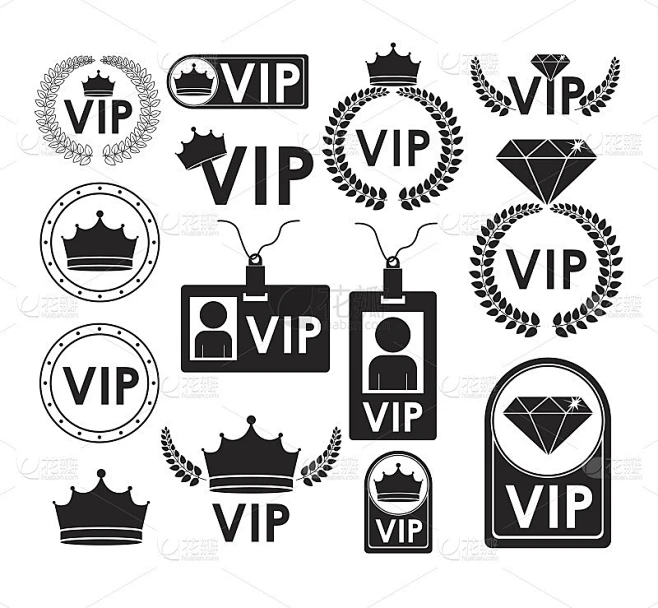 VIP设计，矢量插图。素材-花瓣网