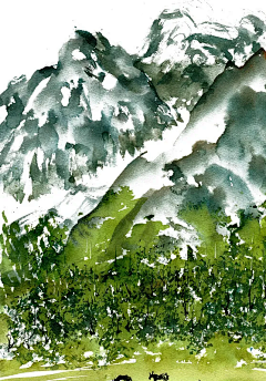 【荷香引】采集到插畫森林（山水如画）