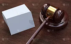 法官的木槌，白色的，空白的名片