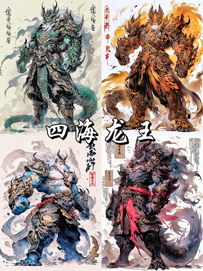 【AI神话】四海龙王-花瓣网