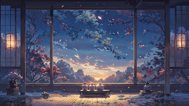 AI唯美古风场景概念设计素材 背景绘画临...