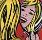 波普风格 客厅装饰  无框画  roy Lichtenstein girl in mirror