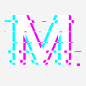 抖音风格英文字母M免抠png素材_新图网ixintu.com