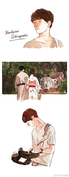 最近开始画一些我喜欢的电影截图，目的是学习分镜与构图和水彩的用法，算是为自己的漫画做的学习笔记。本期画的是日本电影《与君相恋100次》，每画几张会感觉一个旧的问题被突破，手与材料的磨合更加熟悉。
大家有希望我画的电影可以在评论区写出来，我都会看

#坂口健太郎#U与君相恋100次 ​​​​